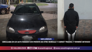 SAN LORENZO: CIRCULABA EN UN AUTO ROBADO CON PATENTE DE OTRO VEHÍCULO Y CARNET TRUCHO, Y TERMINÓ DETENIDO
