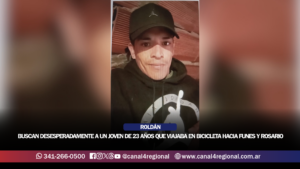 BUSCAN DESESPERADAMENTE A UN JOVEN DE 23 AÑOS DE ROLDÁN QUE VIAJABA EN BICICLETA HACIA FUNES Y ROSARIO