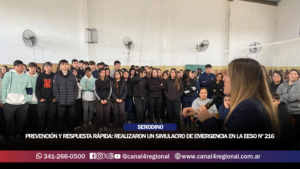 PREVENCIÓN Y RESPUESTA RÁPIDA: REALIZARON UN SIMULACRO DE EMERGENCIA EN LA ESCUELA SECUNDARIA N.º 216 DE SERODINO