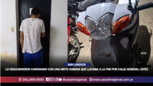 SAN LORENZO: LO DESCUBRIERON CAMINANDO CON UNA MOTO ROBADA QUE LLEVABA A LA PAR POR CALLE GENERAL LÓPEZ