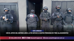 SAN LORENZO: CON EL APOYO DE LA INTELIGENCIA ARTIFICIAL DEL SISTEMA LINCE, LA PDI DETUVO A CUATRO PERSONAS EN TRES ALLANAMIENTOS
