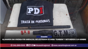 ROSARIO: ALLANARON UNA VIVIENDA POR AMENAZAS CALIFICADAS, SECUESTRARON UN ARMA “TUMBERA” Y DETUVIERON A UN HOMBRE