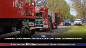 FUNES: DOS PERSONAS SUFRIERON QUEMADURAS TRAS EL INCENDIO DE UNA VIVIENDA EN LA QUERENCIA Y ESPORA