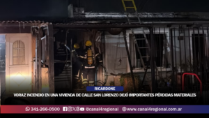RICARDONE: VORAZ INCENDIO EN UNA VIVIENDA DE CALLE SAN LORENZO DEJÓ IMPORTANTES PÉRDIDAS MATERIALES
