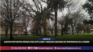 MONTAÑA RUSA TÉRMICA: ALERTAN POR FUERTES RÁFAGAS PARA ESTE LUNES Y MARCADO DESCENSO DE TEMPERATURA EN LA REGIÓN