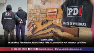 ROSARIO Y LUCIO V. LÓPEZ: UN DETENIDO Y UN ARSENAL SECUESTRADO TRAS ALLANAMIENTOS POR VIOLENCIA DE GÉNERO