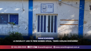 LA ESCUELA N° 1406 YA TIENE NOMBRE OFICIAL: “MARÍA CATALINA ECHEVARRÍA”