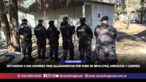 CARCARAÑÁ: DETUVIERON A DOS HOMBRES TRAS ALLANAMIENTOS POR ROBO DE BICICLETAS, AMENAZAS Y LESIONES