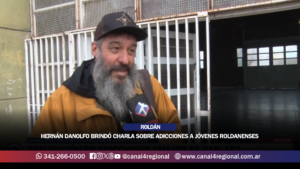 HERNÁN DANOLFO BRINDÓ CHARLA SOBRE ADICCIONES A JÓVENES ROLDANENSES