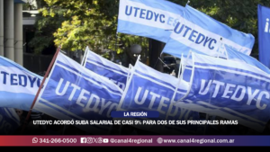 UTEDYC ACORDÓ SUBA SALARIAL DE CASI 9% PARA DOS DE SUS PRINCIPALES RAMAS