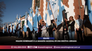 ROLDÁN HOMENAJEÓ A LA BANDERA NACIONAL EN UNA EMOTIVA JORNADA