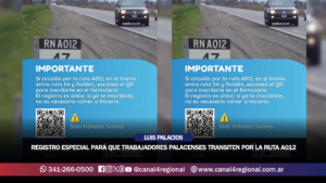 REGISTRO ESPECIAL PARA QUE TRABAJADORES PALACENSES TRANSITEN POR LA RUTA A012