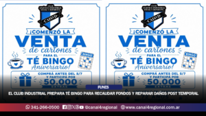 EL CLUB INDUSTRIAL PREPARA TÉ BINGO PARA RECAUDAR FONDOS Y REPARAR DAÑOS POST TEMPORAL